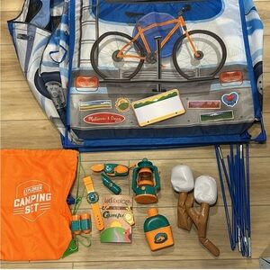 Kids camper tent with toy accessories